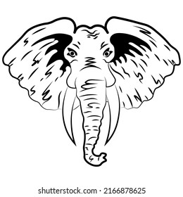 Editable vector clipart of the elephants head. EPS10