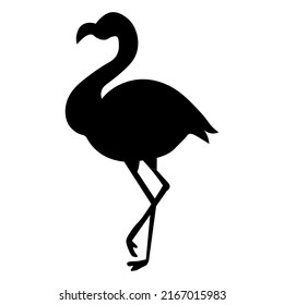 Editable vector clipart of the standing flamingo bird. EPS10