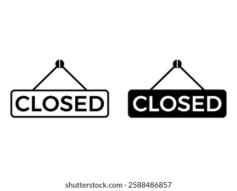 editable vector closed sign symbol design illustration isolated on transparent background