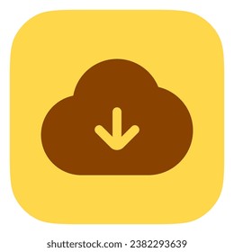Editable vector cloud download icon. Black, line style, transparent white background. Part of a big icon set family. Perfect for web and app interfaces, presentations, infographics, etc