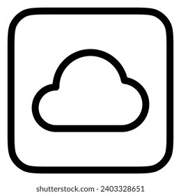 Editable vector cloud icon. Black, line style, transparent white background. Part of a big icon set family. Perfect for web and app interfaces, presentations, infographics, etc