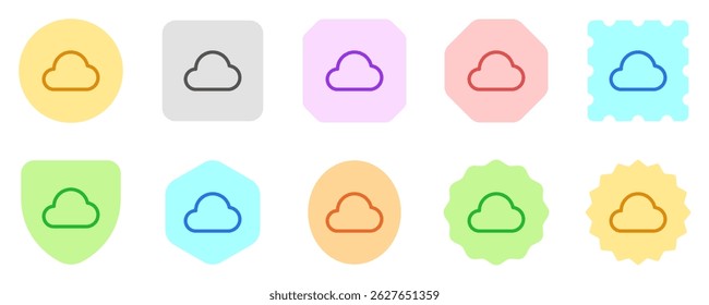 Editable vector cloud icon. Black, line style, transparent white background. Part of a big icon set family. Perfect for web and app interfaces, presentations, infographics, etc