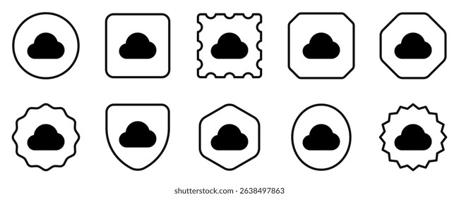 Editable vector cloud icon. Black, line style, transparent white background. Part of a big icon set family. Perfect for web and app interfaces, presentations, infographics, etc