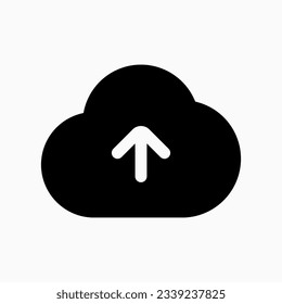 Editable vector cloud upload icon. Black, line style, transparent white background. Part of a big icon set family. Perfect for web and app interfaces, presentations, infographics, etc