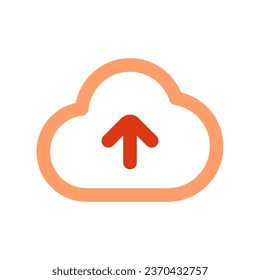 Editable vector cloud upload icon. Black, line style, transparent white background. Part of a big icon set family. Perfect for web and app interfaces, presentations, infographics, etc