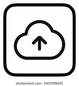 Editable vector cloud upload icon. Black, line style, transparent white background. Part of a big icon set family. Perfect for web and app interfaces, presentations, infographics, etc