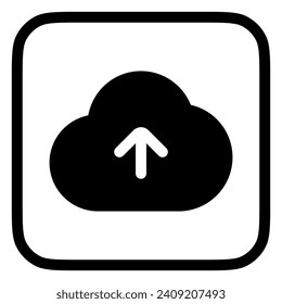 Editable vector cloud upload icon. Black, line style, transparent white background. Part of a big icon set family. Perfect for web and app interfaces, presentations, infographics, etc