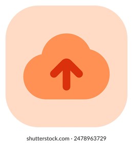 Editable vector cloud upload icon. Black, line style, transparent white background. Part of a big icon set family. Perfect for web and app interfaces, presentations, infographics, etc