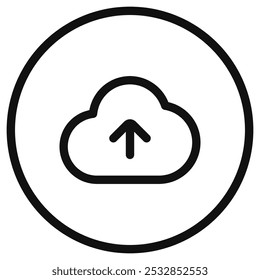 Editable vector cloud upload icon. Black, line style, transparent white background. Part of a big icon set family. Perfect for web and app interfaces, presentations, infographics, etc