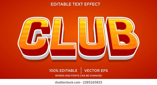 Editable vector CLUB Text Effect