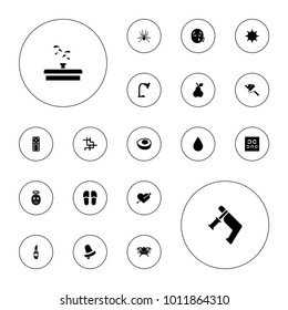 Editable vector color icons: domino, bell, slippers, nail gun, heart with arrow, eye test, spu, table lamp, avocado, sun, octopus, spider, lipstick on white background.