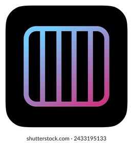 Editable vector column view icon. Black, line style, transparent white background. Part of a big icon set family. Perfect for web and app interfaces, presentations, infographics, etc