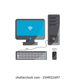 Editable vector. A computer and hardware icon.