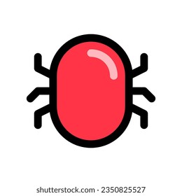 Editable vector computer system bug virus icon. Black, line style, transparent white background. Part of a big icon set family. Perfect for web and app interfaces, presentations, infographics, etc