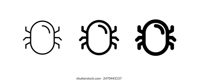 Editable vector computer system bug virus icon. Black, line style, transparent white background. Part of a big icon set family. Perfect for web and app interfaces, presentations, infographics, etc