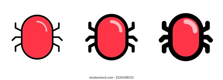 Editable vector computer system bug virus icon. Black, line style, transparent white background. Part of a big icon set family. Perfect for web and app interfaces, presentations, infographics, etc