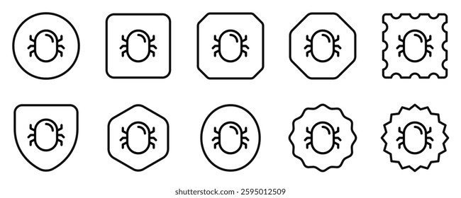 Editable vector computer system bug virus icon. Black, line style, transparent white background. Part of a big icon set family. Perfect for web and app interfaces, presentations, infographics, etc