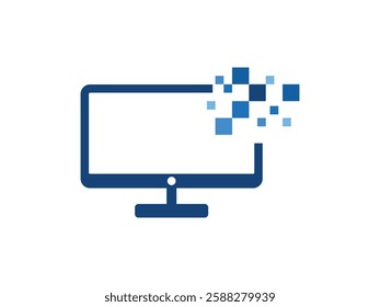 editable vector computer tech symbol design illustration isolated on transparent background