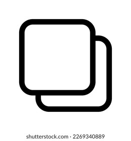 Editable vector copy duplicate layer icon. Black, line style, transparent white background. Part of a big icon set family. Perfect for web and app interfaces, presentations, infographics, etc