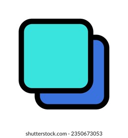 Editable vector copy duplicate layer icon. Black, line style, transparent white background. Part of a big icon set family. Perfect for web and app interfaces, presentations, infographics, etc