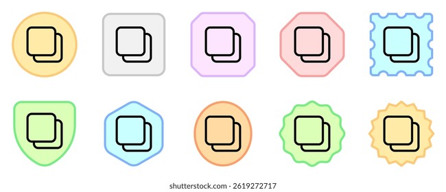 Editable vector copy duplicate layer icon. Black, line style, transparent white background. Part of a big icon set family. Perfect for web and app interfaces, presentations, infographics, etc