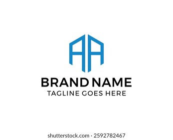 editable vector creative letter aa with hexagon symbol design illustration isolated on transparent background