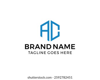 editable vector creative letter ac with hexagon symbol design illustration isolated on transparent background