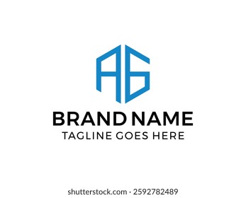 editable vector creative letter ag with hexagon symbol design illustration isolated on transparent background