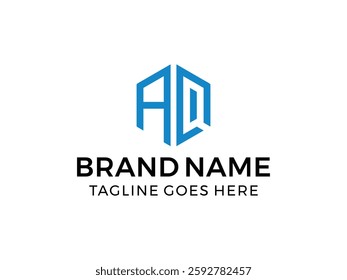 editable vector creative letter aq with hexagon symbol design illustration isolated on transparent background
