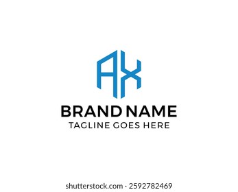 editable vector creative letter ax with hexagon symbol design illustration isolated on transparent background