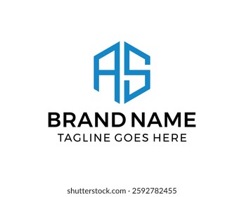 editable vector creative letter as with hexagon symbol design illustration isolated on transparent background