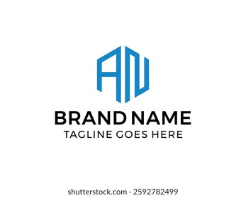 editable vector creative letter an with hexagon symbol design illustration isolated on transparent background