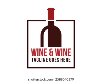 editable vector creative wine bottle symbol design illustration isolated on transparent background