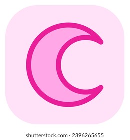 Editable vector crescent moon icon. Black, line style, transparent white background. Part of a big icon set family. Perfect for web and app interfaces, presentations, infographics, etc