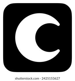 Editable vector crescent moon icon. Black, line style, transparent white background. Part of a big icon set family. Perfect for web and app interfaces, presentations, infographics, etc