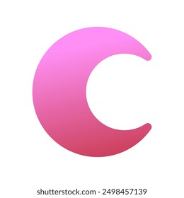 Editable vector crescent moon icon. Black, line style, transparent white background. Part of a big icon set family. Perfect for web and app interfaces, presentations, infographics, etc