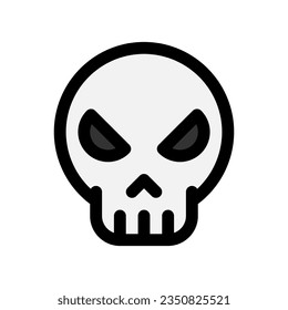 Editable vector danger skull icon. Black, line style, transparent white background. Part of a big icon set family. Perfect for web and app interfaces, presentations, infographics, etc