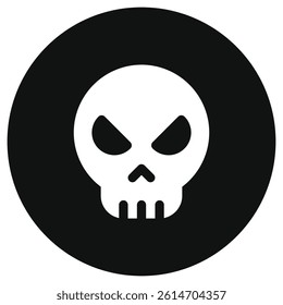 Editable vector danger skull icon. Black, line style, transparent white background. Part of a big icon set family. Perfect for web and app interfaces, presentations, infographics, etc