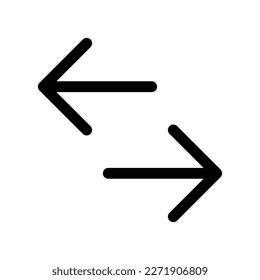 Editable vector data transfer arrows icon. Black, line style, transparent white background. Part of a big icon set family. Perfect for web and app interfaces, presentations, infographics, etc