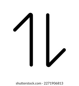 Editable vector data transfer arrows icon. Black, line style, transparent white background. Part of a big icon set family. Perfect for web and app interfaces, presentations, infographics, etc