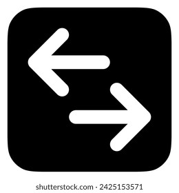 Editable vector data transfer arrows icon. Black, line style, transparent white background. Part of a big icon set family. Perfect for web and app interfaces, presentations, infographics, etc