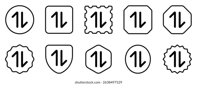 Editable vector data transfer arrows icon. Black, line style, transparent white background. Part of a big icon set family. Perfect for web and app interfaces, presentations, infographics, etc