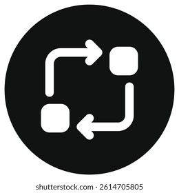 Editable vector data transfer synchronization icon. Black, line style, transparent white background. Part of a big icon set family. Perfect for web and app interfaces, presentations, infographics, etc