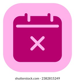 Editable vector delete calendar event icon. Black, line style, transparent white background. Part of a big icon set family. Perfect for web and app interfaces, presentations, infographics, etc