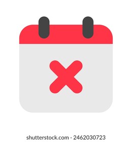 Editable vector delete calendar event icon. Black, line style, transparent white background. Part of a big icon set family. Perfect for web and app interfaces, presentations, infographics, etc