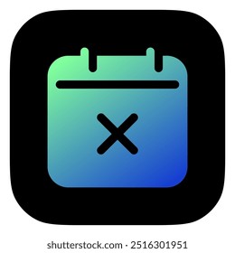 Editable vector delete calendar event icon. Black, line style, transparent white background. Part of a big icon set family. Perfect for web and app interfaces, presentations, infographics, etc