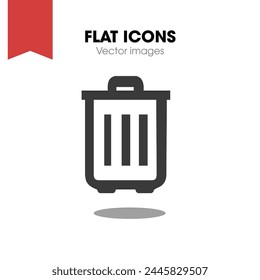 Editable vector delete trash recycle bin icon, vector trash