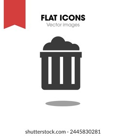 Editable vector delete trash recycle bin icon. transparent white background. Part of a big icon set family. 