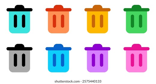 Editable vector delete trash recycle bin icon. Black, line style, transparent white background. Part of a big icon set family. Perfect for web and app interfaces, presentations, infographics, etc