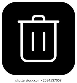 Editable vector delete trash recycle bin icon. Black, line style, transparent white background. Part of a big icon set family. Perfect for web and app interfaces, presentations, infographics, etc